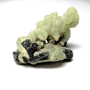 Raw Prehnite Specimen: Natural Green Crystal Cluster from Mali