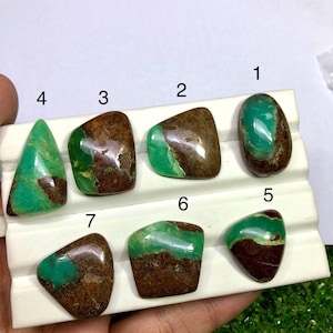 Natural Chrysoprase Cabochon: Polished Green Gemstone for Jewelry