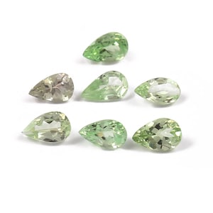 Faceted Tsavorite Garnet Lot: 5x3mm Pear-Shape Green Gemstones