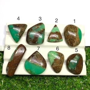 Natural Chrysoprase Cabochon: Polished Green Gemstone for Jewelry