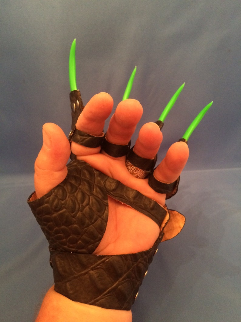 Green Dragon Claw Gauntlets / Gloves W/ Neon Green Claws Etsy