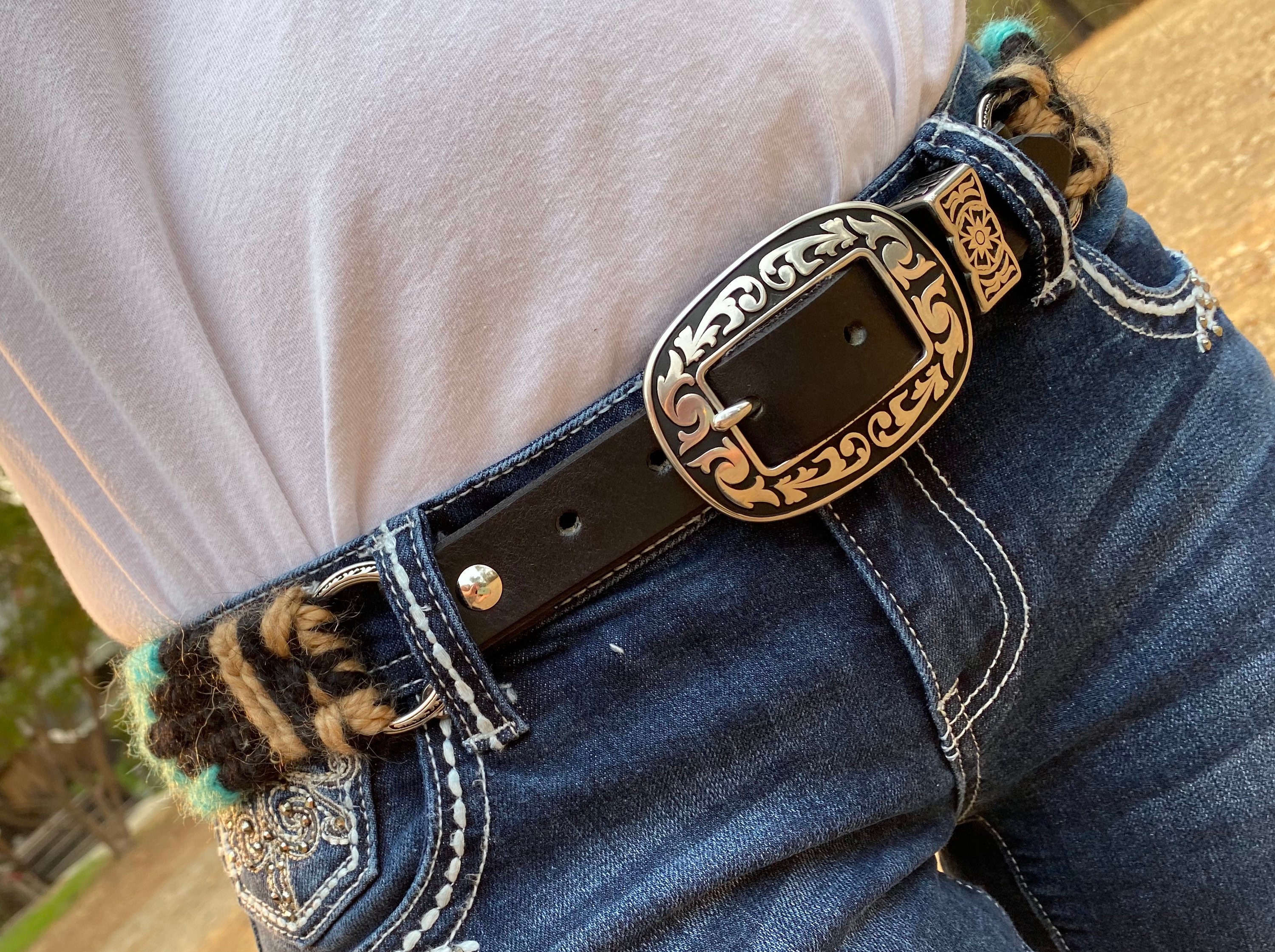 Hand Braided Angora Mohair Belt With Leather Straps - Etsy display picture 3