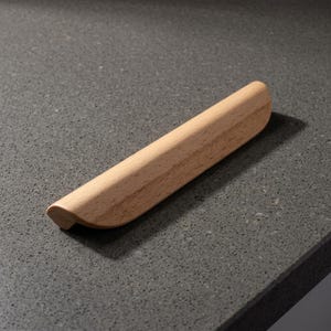 Solid Beech Wood Cabinet Handles, Natural Drawer Pulls, Modern Wardrobe Hardware - Model 20