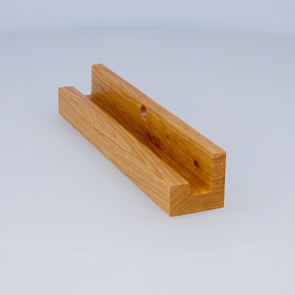 An der Wand befestigtes Plattenregal 17cm - Handgefertigte Plattenhalter-Leiste aus Holz. Modell 3