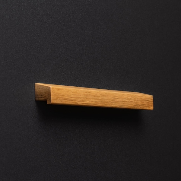 Mid - century thin wooden drawer pulls, model 2