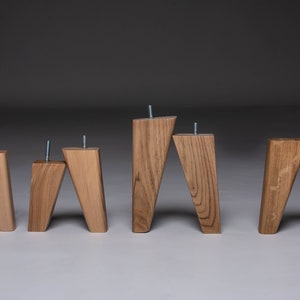 Modern Angled Furniture legs Set of 4. Solid Wood Furniture legs.