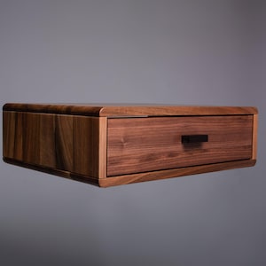 Mesita de noche flotante de nogal: muebles de dormitorio modernos con un solo cajón