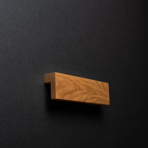 Puxador de armário de carvalho com pega larga: puxador de gaveta de madeira fosca - modelo 18