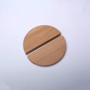Tiradores de roble sin acabado en forma de media luna para armarios - de 3" a 10" de diámetro