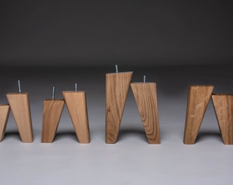 Modern Angled Furniture legs Set of 4. Solid Wood Furniture legs.