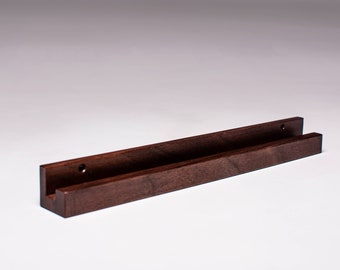 American Walnut Vinyl Holder for Wall - Handcrafted Vinyl Record Ledge. Model 3