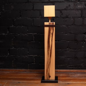 Rustic Charm: Handcrafted Wooden Floor Standing Lamp for Cozy Ambiance image 2