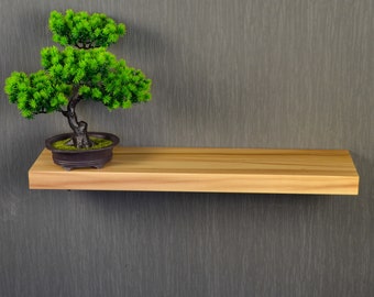 Rustic Beech Floating Wall Shelf: Versatile Storage with Natural Elegance