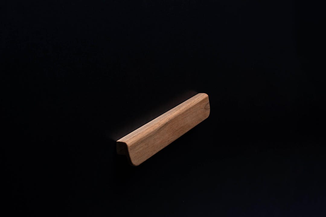 Card Model Rounded Handle American Walnut Cabinet Handle - Rounded Edge, Custom Length Model 16 ...