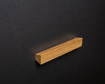 Trapezoidal Wood Cabinet Handles - Handcrafted Oak and Ash Drawer Pulls. model 7