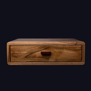 European Walnut Floating Nightstand: A Harmonious Blend of Form and Function