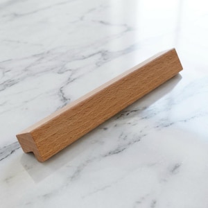Tirador de armario de madera de haya natural / Tirador de cajón extralargo de hasta 2000 mm - Modelo 5