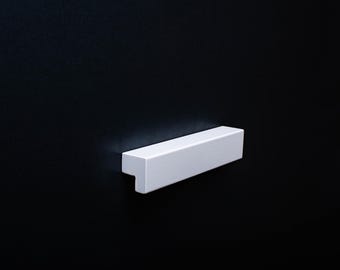 Long White Wooden Cabinet Handle: Modern Drawer Pull - model 5