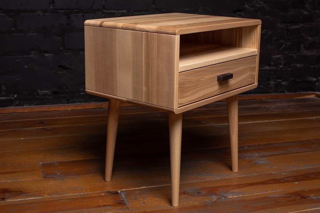 Midcentury Modern Wood Bedside Table: Stylish and Durable Nightstand ...