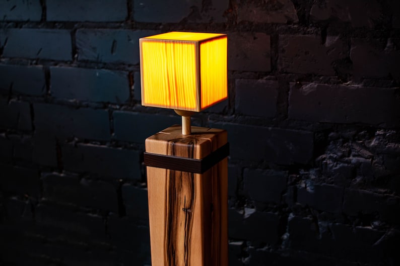 Rustic Charm: Handcrafted Wooden Floor Standing Lamp for Cozy Ambiance image 9