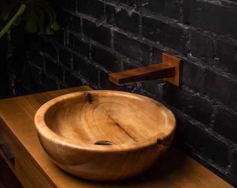 Exquisite Handmade Wooden Sink | Rustic bathroom decor