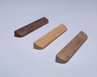 Unfinished Wood Cabinet Pull: Custom Size Solid Oak/Walnut Handle
