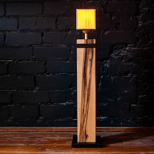 Rustic Charm: Handcrafted Wooden Floor Standing Lamp for Cozy Ambiance image 6