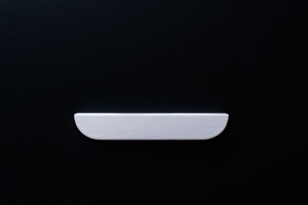Card Model Rounded Handle White Rounded Handle | Scandinavian Wood Drawer Pull | Custom Size ...