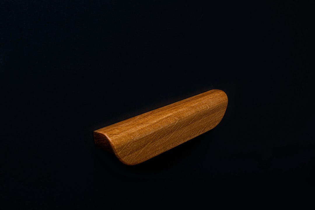 Soft Rounded Handles Oak Cabinet Handle: Soft Rounded Edge, Natural Wood Drawer Pull (10-110 ...