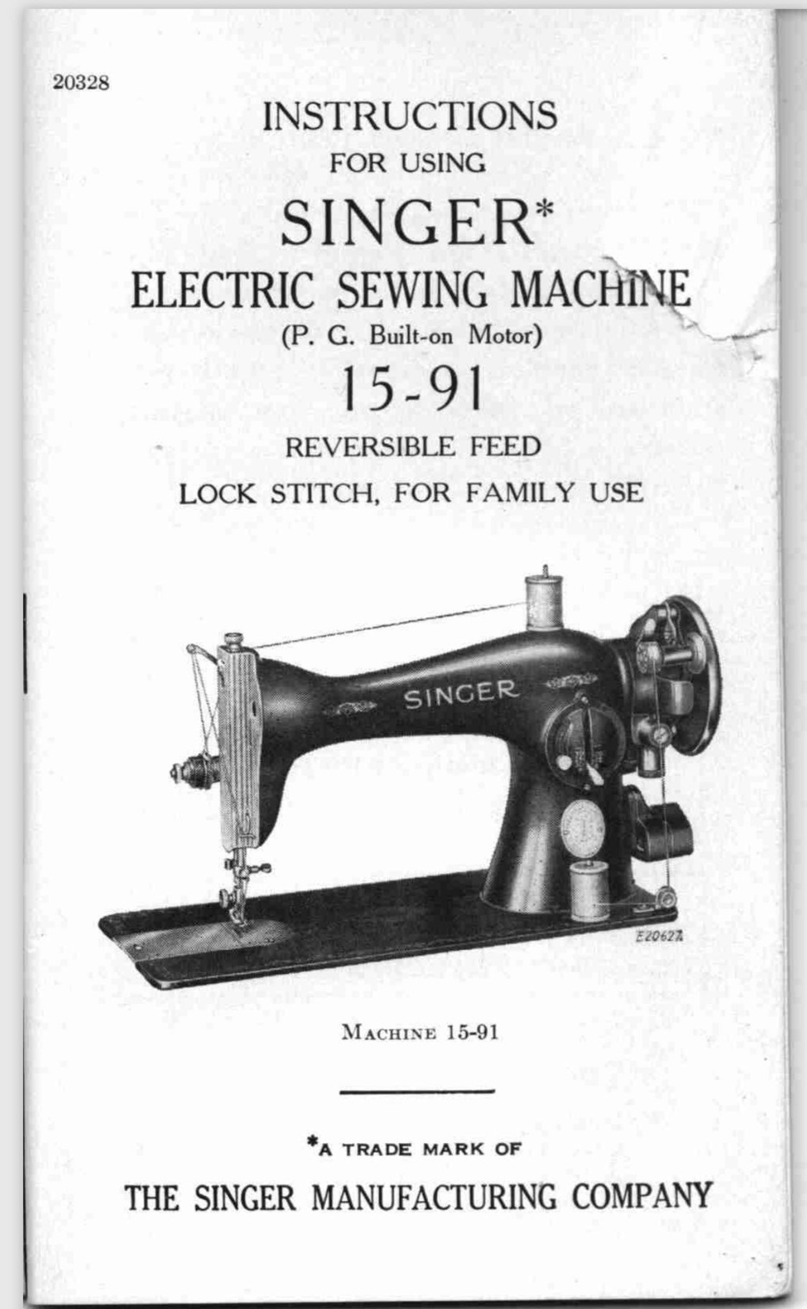Digital Instructions Manual for Singer 15 91 Sewing Machine Etsy