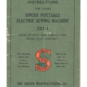 Digital (not paper) instructions manual for Singer featherweight 221 sewing machine