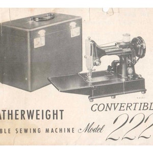 Digital instructions manual for Singer featherweight 222K sewing machine
