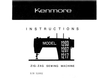 Digital instructions manual for Kenmore models 1203, 1207, 1217 sewing machines