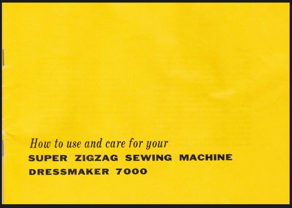 Digital Instructions Manual for Dressmaker 7000 Sewing Machine - Etsy
