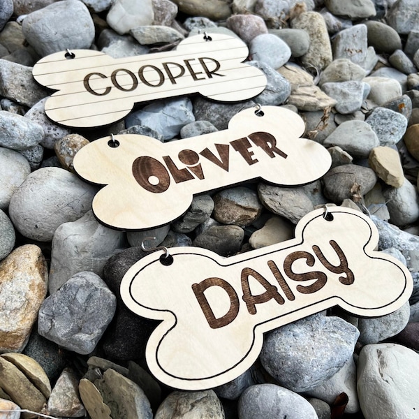 Personalized Bone-shaped Crate Tag, Custom Dog Crate Sign, Hanging Crate Sign, Custom Dog Decor, Crate Pet Tag, Kennel Pet Name