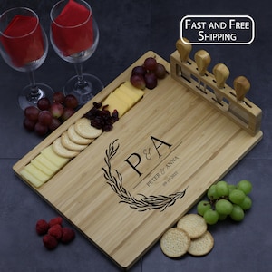Personalized Charcuterie Board and Utensil Set , Housewarming Gift, Cheese Board, Wedding Gift, Anniversary Gift