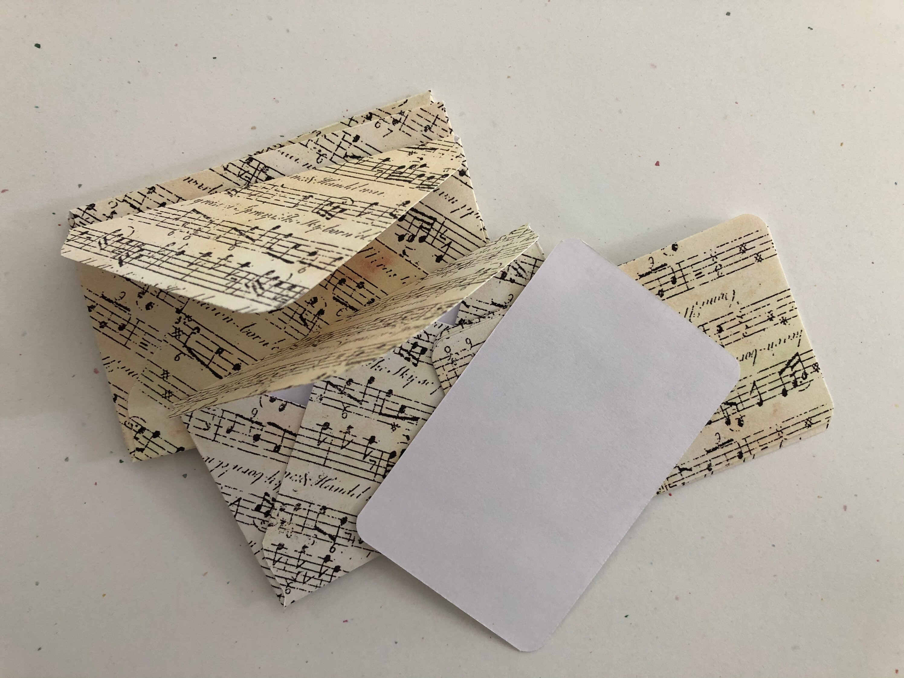 Mini Envelopes with flat card insert. Music note theme. Etsy