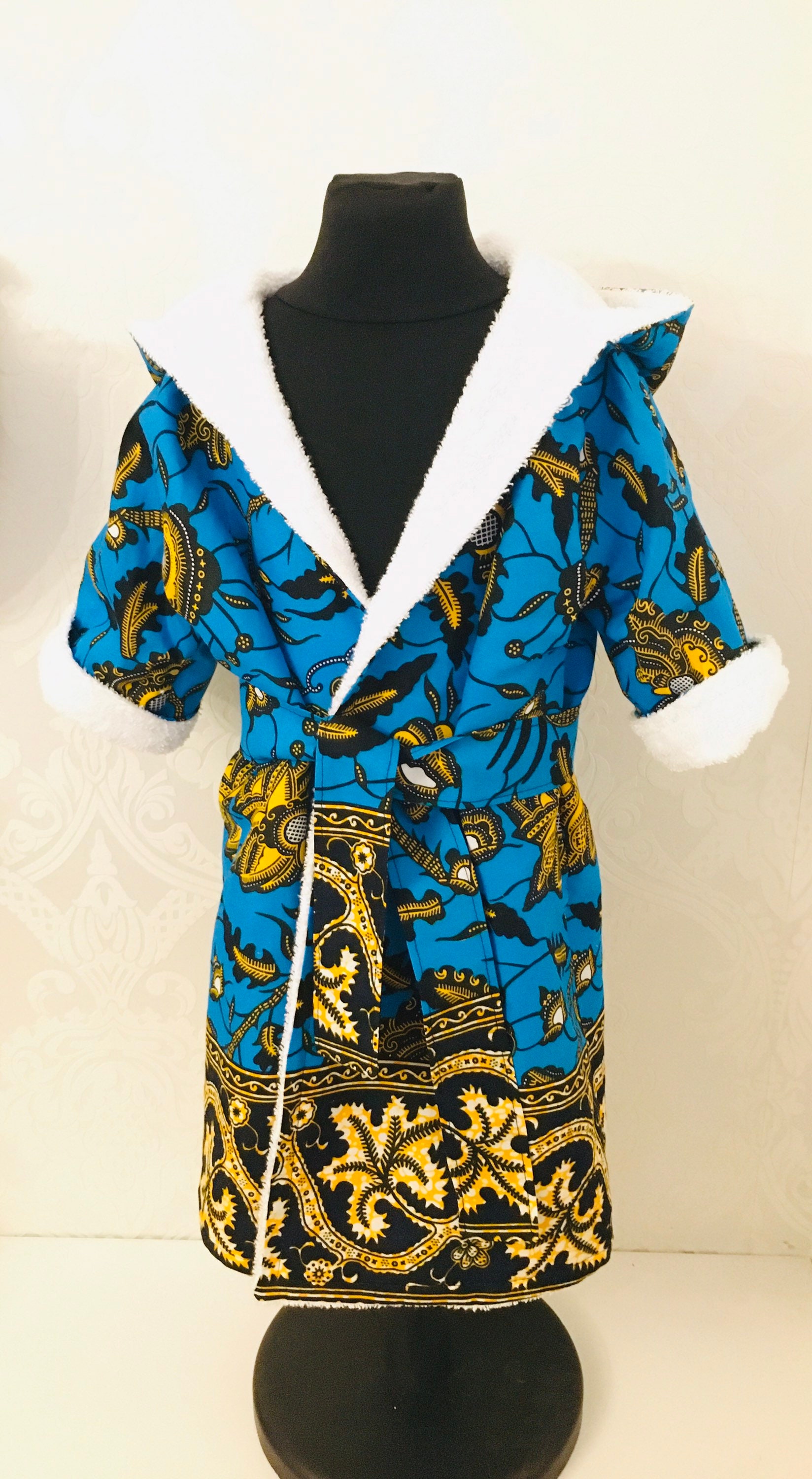 towelling lined bathrobe