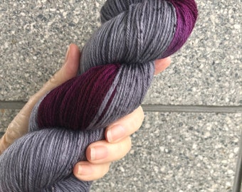 Grey Goose ~ Hand dyed fingering 4ply sock or shawl New Zealand merino yarn