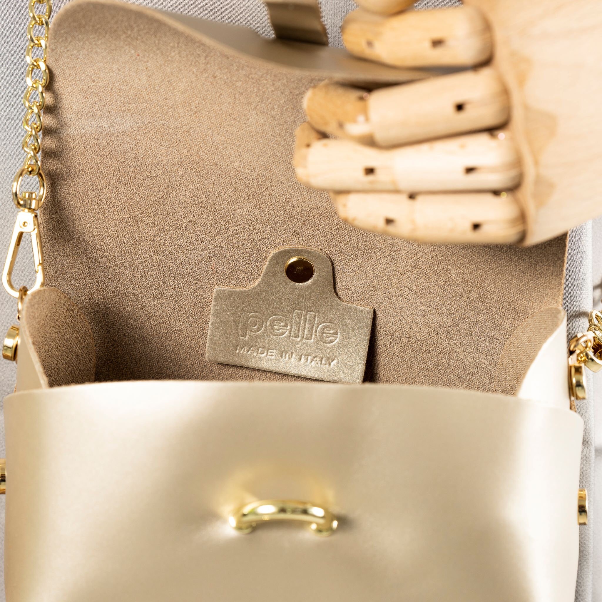 Buy Gold Leather Crossbody Bag Chain Strap Small Crossbody Online