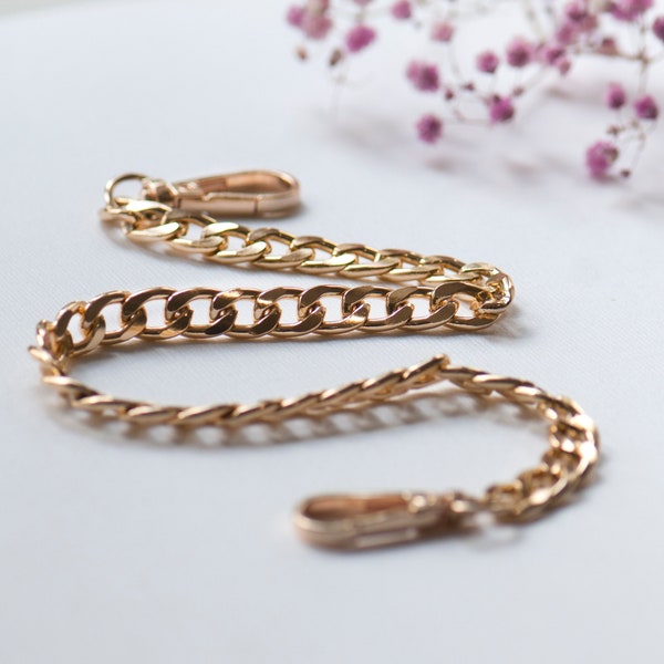 Short Gold Handbag Chain, Extension Chain Gold, Replacement Strap Gold Chain, Clutch Bag Strap, Crossbody Extender Strap,