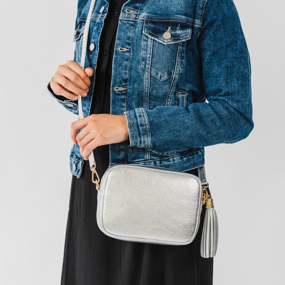 Heather Extra-Small Metallic Leather Crossbody Bag