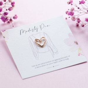 Heart Gold or Silver Modesty Pin, Dainty Heart Lapel or Blouse Pin, Modesty Pin Heart Shape, Scarf or Bag or Pocket Pin, Giftboxed Pin, Gift