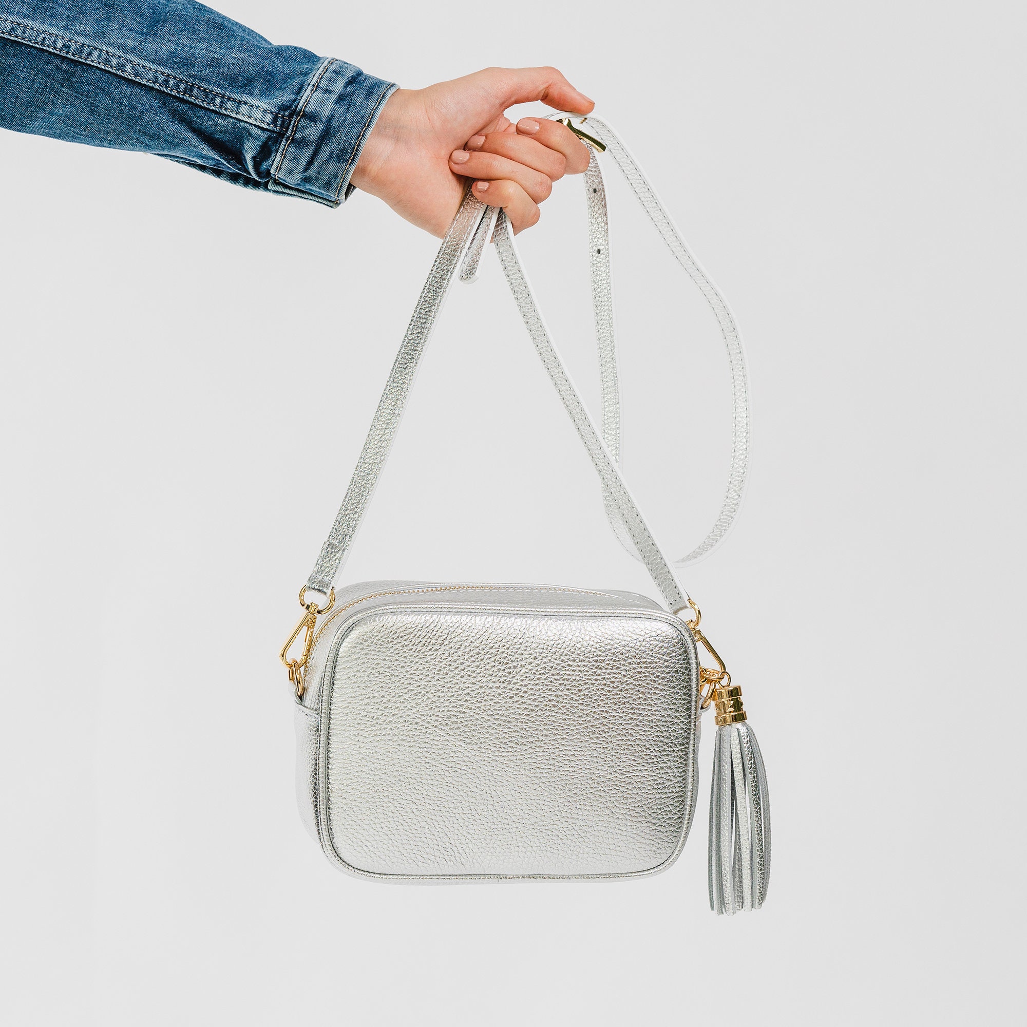 crossbody silver bag