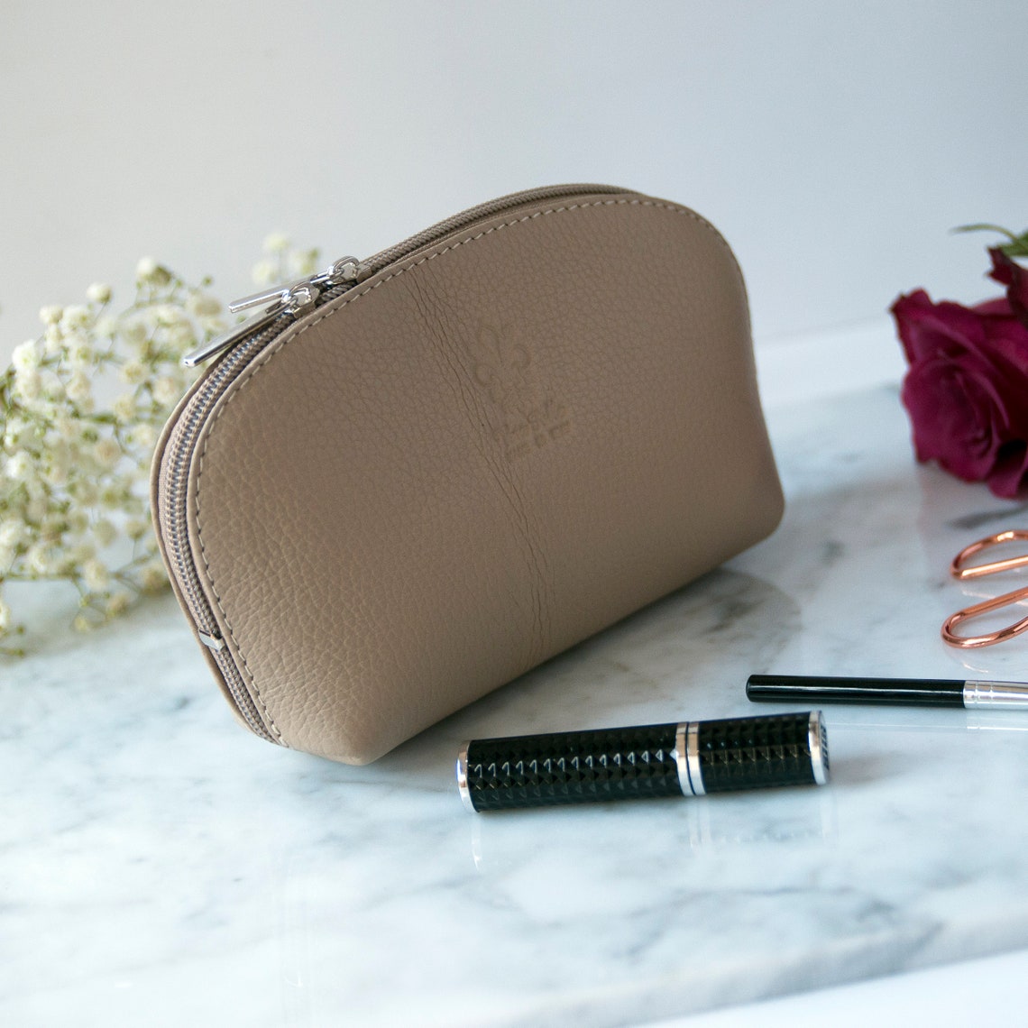 Leather Make up Bag Unlined Small Bag Pastel Coloursleather Etsy UK