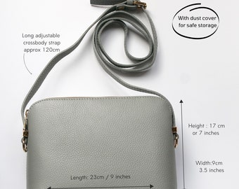 Burgundy Leather Crossbody Handbag 