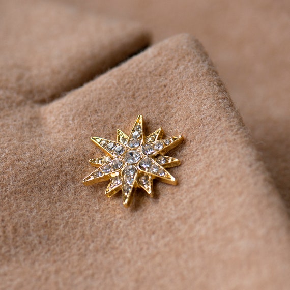 Sunburst Brooch Pin Small Diamante Brooch Sparkling Pin