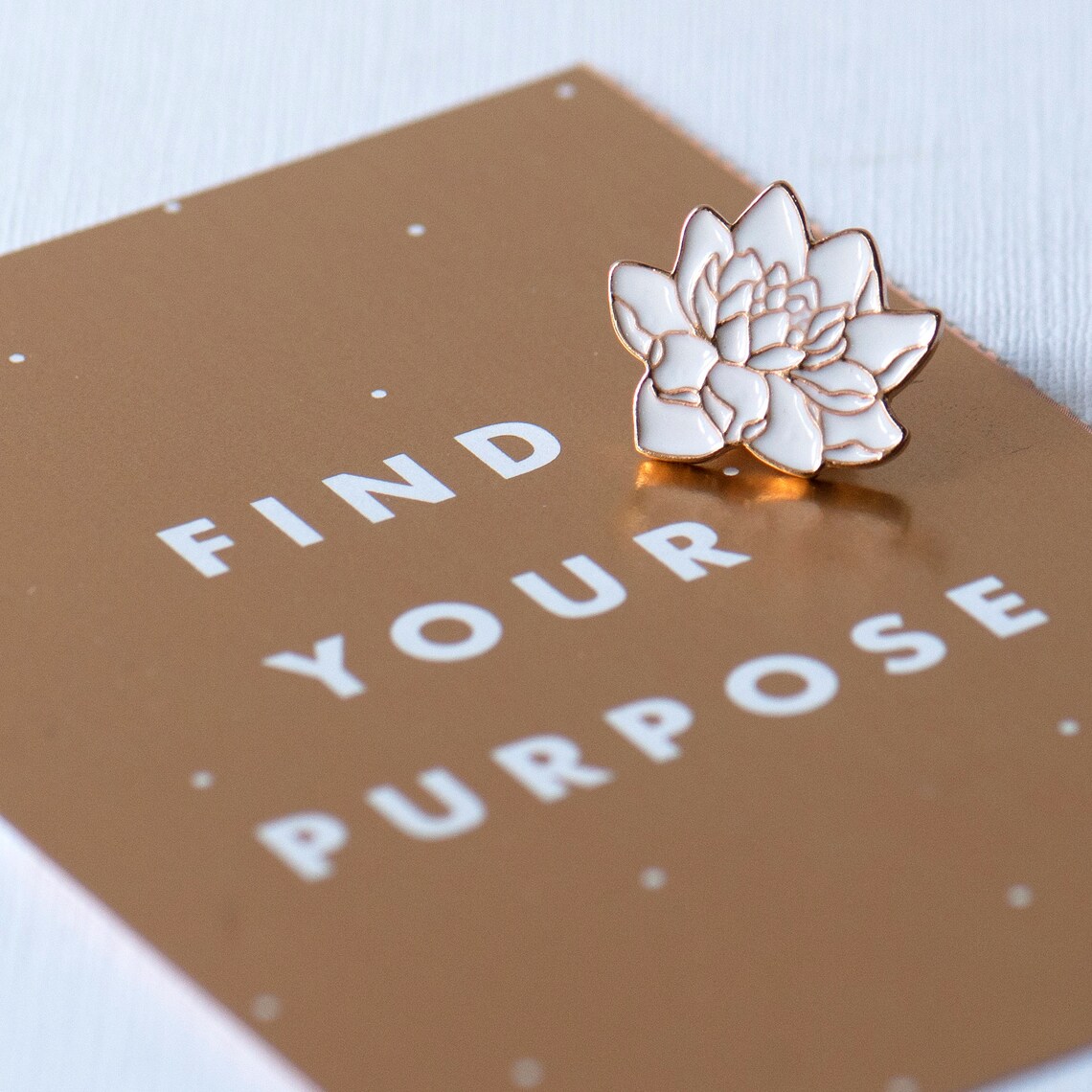 Lotus Pin Badge White Lotus Flower Brooch Flower Pin Lapel Etsy