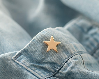 Star Gold Pin, Lapel Pin Gold Star, Push Pin Gold Star, Cute Star Lapel Pin, Star Badge, Gold Star Collar Pin, Achievement Pin, Tie Pin Star