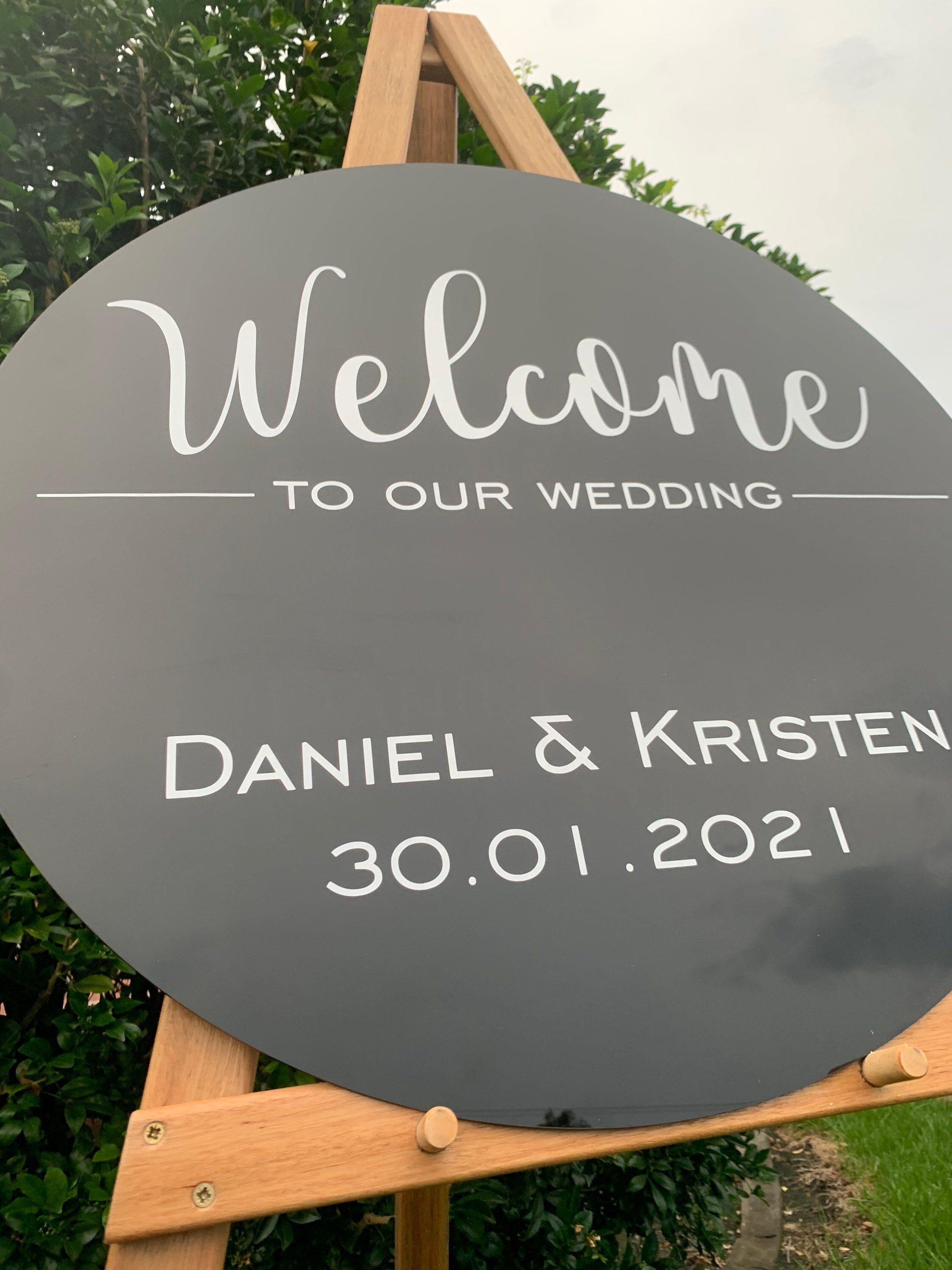 Custom ACRYLIC Round Wedding Sign Vinyl Sticker Etsy Nederland